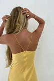 Niulatu c Yellow Long Sheath Prom Dress With Split HZ1103