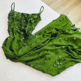 Niulatu Bodycon Spaghetti Straps 3D Applique Long Prom Dress HZ1026