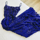 Niulatu Bodycon Spaghetti Straps 3D Applique Long Prom Dress HZ1026