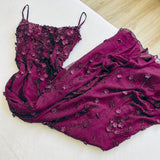 Niulatu Bodycon Spaghetti Straps 3D Applique Long Prom Dress HZ1026