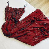 Niulatu Bodycon Spaghetti Straps 3D Applique Long Prom Dress HZ1026