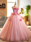 Niulatu A-Line Strapless Velvet Tulle Long Prom Dress, Sweet 16 Princess Dress HZ1103