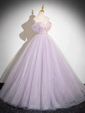 Niulatu A-Line Tulle Prom Dress Off the Shoulder Floral Appliques Long Prom Dress HZ1103