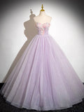 Niulatu A-Line Tulle Prom Dress Off the Shoulder Floral Appliques Long Prom Dress HZ1103