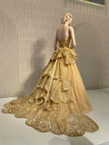 Niulatu A-line Strapless Tulle Sequined Long Ball Gown HZ1103