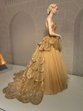 Niulatu A-line Strapless Tulle Sequined Long Ball Gown HZ1103