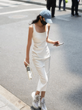Niulatu Sleeveless Square Neck Suspender Dress HZ1103
