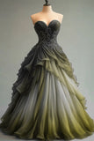 Niulatu Sweetheart Neck Tulle Beaded Long Prom Dress Elegant Quincea?era Dress HZ1103