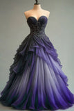 Niulatu Sweetheart Neck Tulle Beaded Long Prom Dress Elegant Quincea?era Dress HZ1103