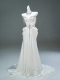 Niulatu Satin A-line Sweetheart Beaded Long Prom Dress, Elegant Adult Ceremony Graduation Prom Dress HZ1103