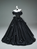 Niulatu A-line Off-the-Shoulder Tulle 3D Applique Long Prom Dress,Adult Ceremony Graduation Prom Dress HZ1103