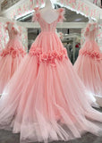 Niulatu A-Line Off the Shoulder Lace Tulle Long Prom Dress, Sweet 16 Dress HZ1103