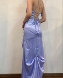 Niulatu Spaghetti Straps Prom Dress With Slit HZ1103