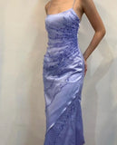 Niulatu Spaghetti Straps Prom Dress With Slit HZ1103