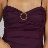 Niulatu Sweetheart High Low Party Dress, Purple Spaghetti Straps Prom Dress HZ1103