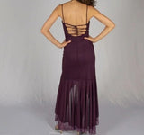 Niulatu Sweetheart High Low Party Dress, Purple Spaghetti Straps Prom Dress HZ1103