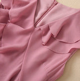 Niulatu V-Neck Chiffon Pleated Sleeveless Back Zippered Long Prom Dress Beautiful Party Dress HZ1103