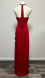Niulatu A-line Halter V Neck Chiffon Backless Prom Dress,Bridesmaid Dress With Ankle Length HZ1103