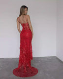 Niulatu Mermaid Spaghetti Straps Tulle Lace Long Prom Dress Sexy Birthday Dress HZ1103