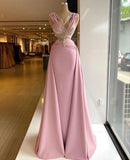 Niulatu V-neck Fitted Satin Lace Long Prom Dress HZ1103