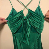 Niulatu Green Backless Prom Dress for Vegas Pool Party?? Glam Chiffon Evening Dress for Special Ocassion HZ1026