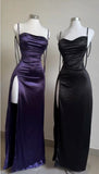 Niulatu Blue Spaghetti Strap Bodycon Satin Elegant Prom Dresses Backless Party Dresses HZ1026