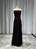 Niulatu Spaghetti Straps Tulle Long Prom Dress with Silt HZ1103