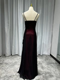 Niulatu Spaghetti Straps Tulle Long Prom Dress with Silt HZ1103