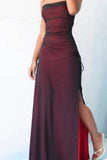 Niulatu Spaghetti Straps Tulle Long Prom Dress with Silt HZ1103