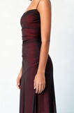 Niulatu Spaghetti Straps Tulle Long Prom Dress with Silt HZ1103
