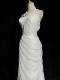 Niulatu Bodycon Satin Tulle Long Prom Dress Simple Wedding Dress HZ1103