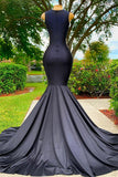 Niulatu Mermaid V-neck Appliques Lace Sequined Long Prom Dress HZ1103