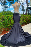 Niulatu Mermaid V-neck Appliques Lace Sequined Long Prom Dress HZ1103