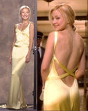 Niulatu Mermaid V Neck Yellow Backless Long Prom Dress HZ1103