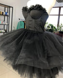 Niulatu Sweetheart Corset Tulle Strapless Prom Dress HZ1103