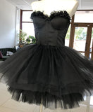 Niulatu Sweetheart Corset Tulle Strapless Prom Dress HZ1103
