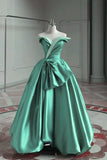 Niulatu Satin Off-the-shoulder Long Prom Dress Bridesmaid Dress HZ1103
