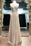 Niulatu A-line Spaghetti Strap Long Prom Dress with Slit HZ1103