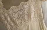 Niulatu Square Neck Chiffon Lace Empire Dress Long Prom Dress Beaded Wedding Dress HZ1103