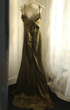 Niulatu V-Neck Satin Long Prom Dress Elegant Spaghetti Strap Formal Dress HZ1103