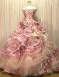 Niulatu Pink Strapless Satin Tulle Sequin Beaded Diamond Long Ball Gown HZ1103