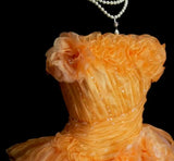 Niulatu Orange Strapless Evening Dress Tulle Long Ball Gown HZ1103