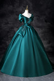 Niulatu A-Line Off the Shoulder Satin Long Prom Dress, Elegant Evening Dress HZ1103