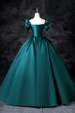 Niulatu A-Line Off the Shoulder Satin Long Prom Dress, Elegant Evening Dress HZ1103