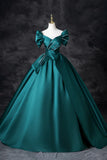 Niulatu A-Line Off the Shoulder Satin Long Prom Dress, Elegant Evening Dress HZ1103