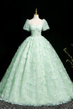 Niulatu A-Line Tulle Beaded Sequin Long Prom Dress, Beautiful 3D Butterfly Evening Dress HZ1103