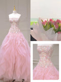 Niulatu Mermaid Strapless Tulle Sequined Long Prom Dress, Sweet Embroidered Applique Wedding Dress HZ1103