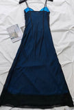 Niulatu Blue Mermaid Spaghetti Strap Tulle Beading Long Prom Dress V-Neck Vintage Party Dress HZ1103