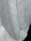 Niulatu Spaghetti Strap Beaded Satin Long Prom Dress White Wedding Dress Graduation Prom Dress HZ1103