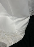 Niulatu Spaghetti Strap Beaded Satin Long Prom Dress White Wedding Dress Graduation Prom Dress HZ1103